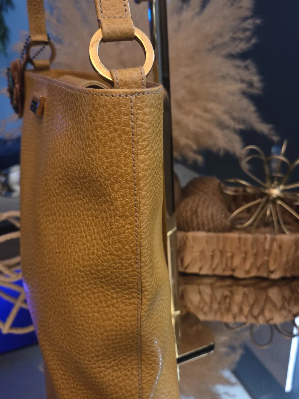 Kate Spade New York Made in Italy Mustard Pebbled Leather Bag + Roostercuster BC